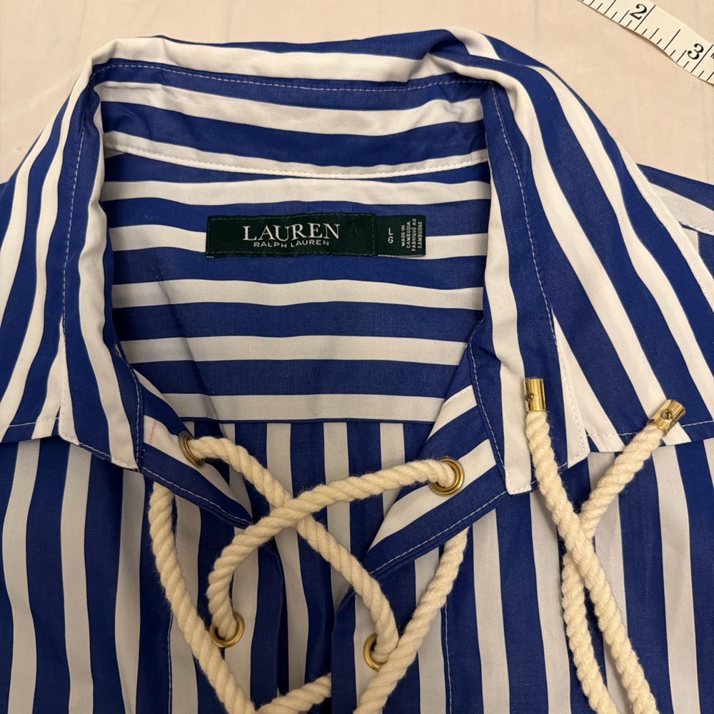 Ralph Lauren Nautical Blue and White Striped Shirt